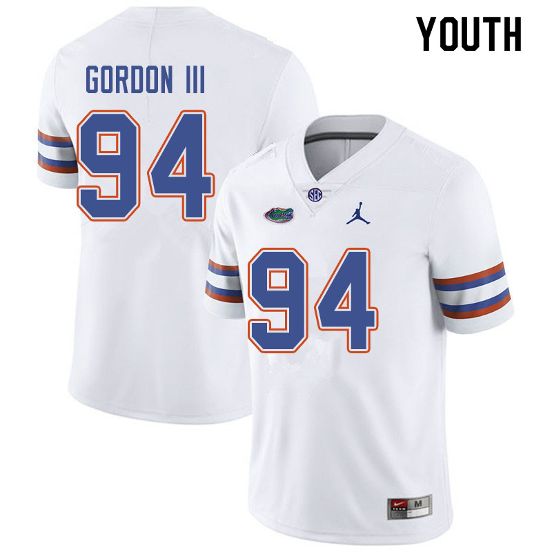 Jordan Brand Youth #94 Moses Gordon III Florida Gators College Football Jerseys Sale-White